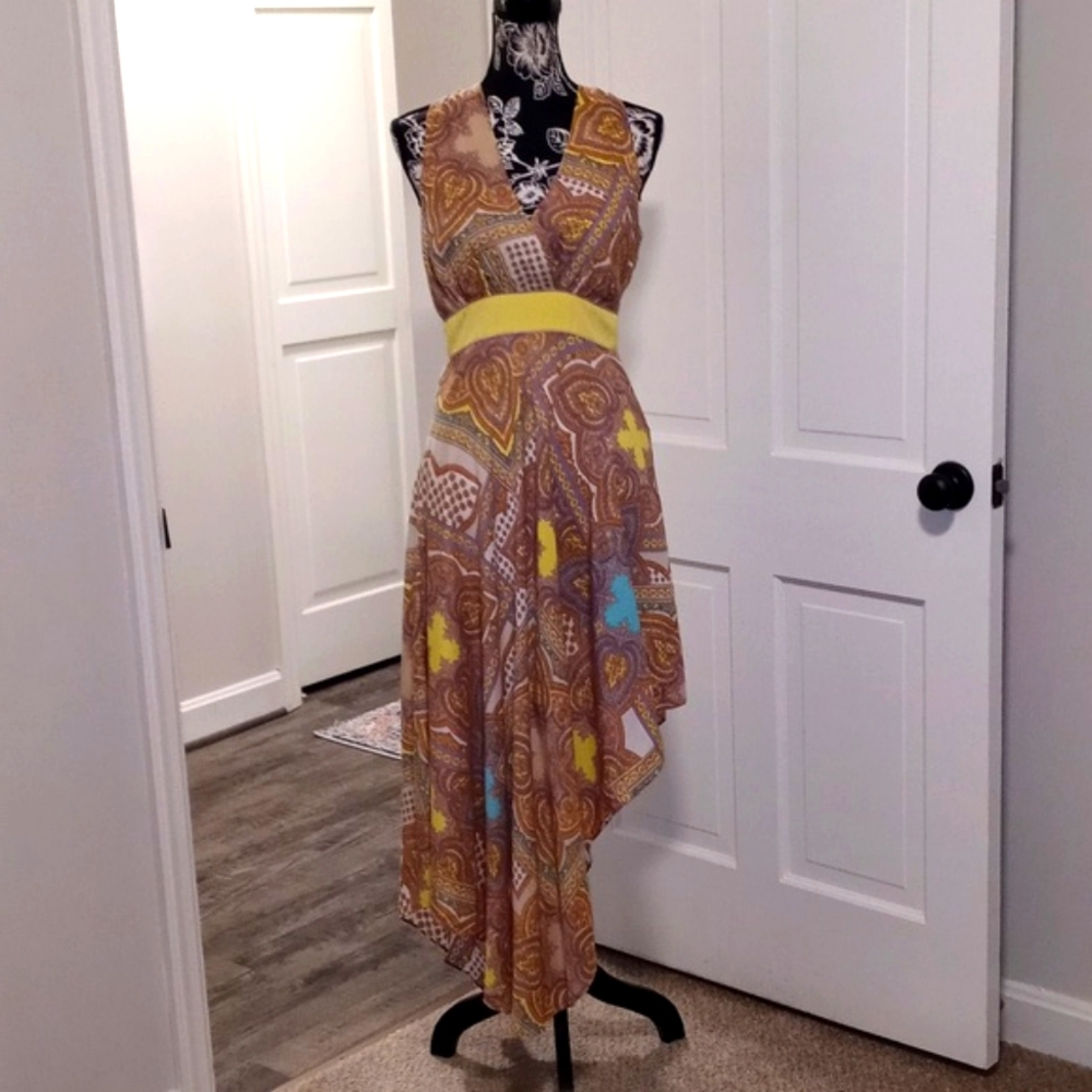 💛Antonio Melani💛 - Tan/Yellow Assymetrical Lourdes Dress